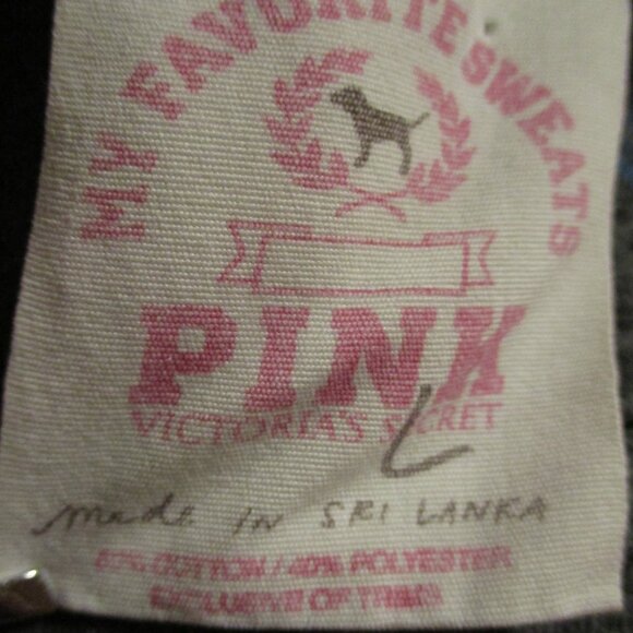 PINK Victoria Secret Woman Large Gray Blue Full Zip Long Sleeve Hooded Jacket - Picture 8 of 8